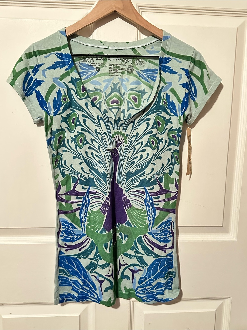 L.O.L. Vintage | Top | L.O.L. Vintage Peacock Graphic V-Neck Tee